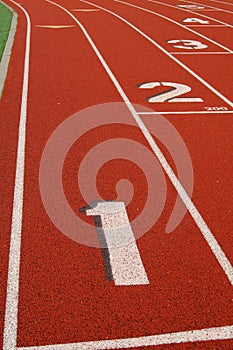 Lanes on running track