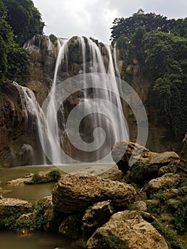 Lang exposure view of Nglirip Waterfall