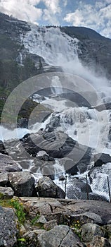 Langfossen waterfall in Norway.