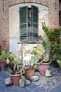 Langhe, Piedmont Italy: typical hose facade. Color image