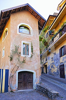 Langhe, Piedmont Italy: typical hose facade. Color image