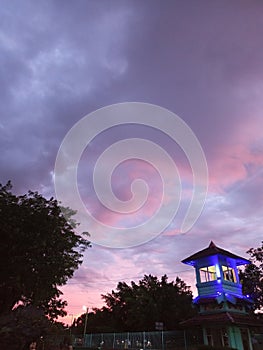 Langit di sore hari, sunset , purple sky, purple background, sky background