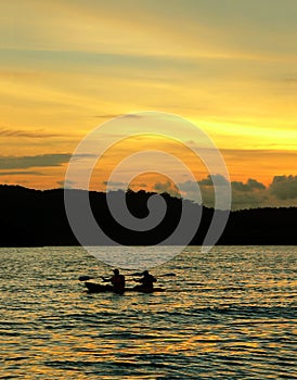 Langkawi Beach. Kayak / Canoe at Sunset