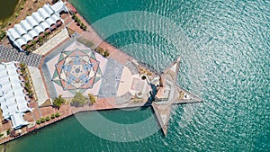 Langkawi, Malaysia - 18 March 2019. Eagle Square in Langkawi. Aerial view of Eagle Square in Langkawi, near the Kuah port. This