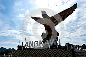 Langkawi, Malaysia - October 10, 2019. Eagle Square in Langkawi, near the Kuah port. This giant Eagle statue is the