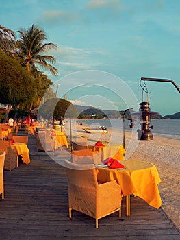 Langkawi. Openair Beach Restaurant Sea View