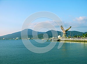 Langkawi view with Eagle statue, Malaysia