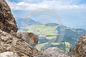 Langkofel (Sassolungo) landscape on the Dolomites mountains, South Tyrol, Italy