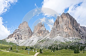 Langkofel (Sassolungo) landscape on the Dolomites mountains, South Tyrol, Italy