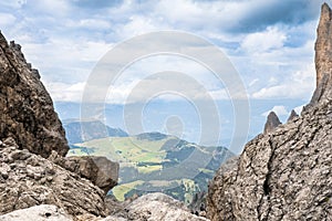 Langkofel (Sassolungo) landscape on the Dolomites mountains, South Tyrol, Italy photo