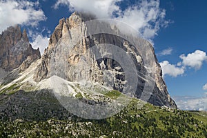 Langkofel from Sella Pass