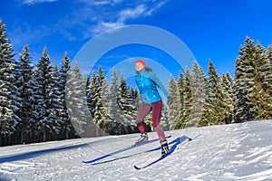 Langlauf or cross-country skiing photo