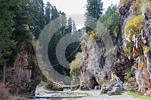 LANGMUSI, CHINA - SEP 25 2014: Ravine at Kirti Gompa (Dacangnama