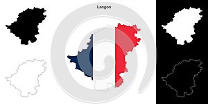 Langon outline map