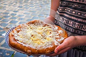 Langos is a Hungarian food speciality