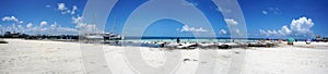 Langosta beach in Cancun Mexico panoramic photo