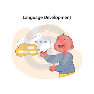 Language Development concept. Flat vector illustration.