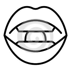 Language diction icon outline vector. Mouth therapy