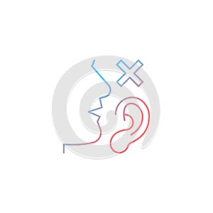 Language disabilities gradient linear vector icon