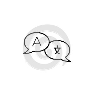 Language icon Thin line art isolated