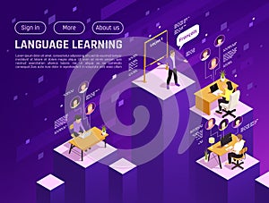 Language Learning Isometric Website