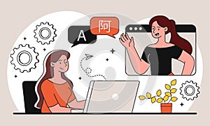 Language online concept