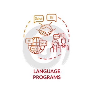 Language programs concept icon