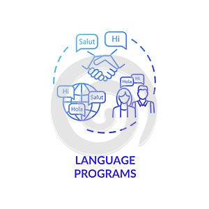 Language programs concept icon