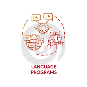 Language programs concept icon