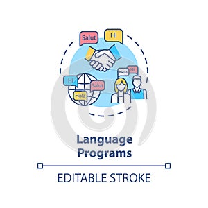 Language programs concept icon