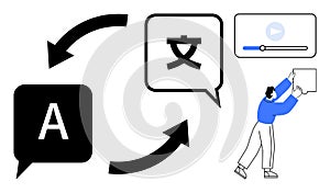 Language Translation Concept with Speech and Text Symbols for Communication and Learning