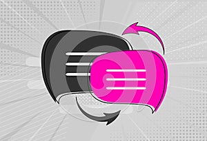 Language translation icon concept with speech bubble. Vector Illustration