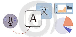 Language Translation Process with Speech, Text, and Data Analysis Elements
