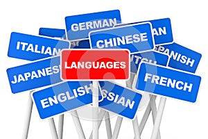 Languages banner signs