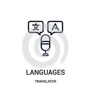 languages icon vector from translator collection. Thin line languages outline icon vector illustration. Linear symbol for use on