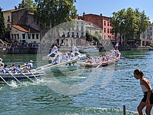 Languedoc water jousting tournament in southern France