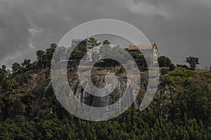 The `Lanhoso` Castle in `Pilar` Mountain, Povoa de Lanhoso.