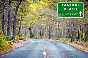 LANIKAI BEACH road sign against clear blue sky