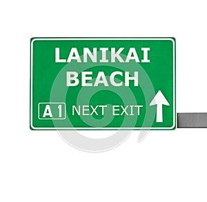 LANIKAI BEACH road sign isolated on white