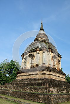 Lanna ancient pagoda in thai temple