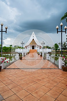 Lanna Style Church in Pond of Si Khom Kham Temple