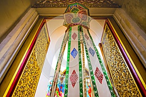 Lanna style door frame of Phra That Hariphunchai temple