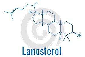 Lanosterol molecule. Investigated for treatment of cataract. Skeletal formula.