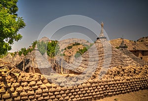 Lanscape with Mataya village of sara tribe people, Guera, Chad