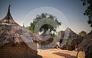 Lanscape with Mataya village of sara tribe people, Guera, Chad