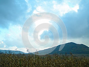 Lansdcape with mountain blue sky