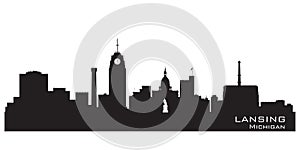 Lansing Michigan city skyline vector silhouette photo