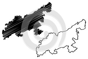 Lantau island Hong Kong Special Administrative Region of the People`s Republic of China, HKSAR map vector illustration, scribbl