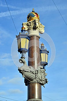 Lantern on the Blauwbrug  in Amsterdam