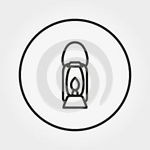Lantern. Camping. Icon. Vector. Editable Thin line. Universal